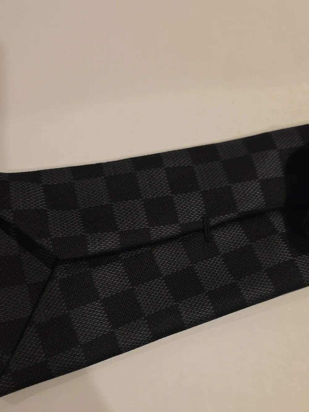 Louis Vuitton Black Checkerboard Silk Tie Damier